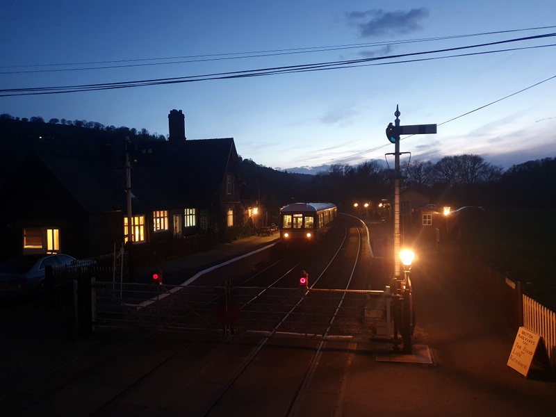 Class 108: At Glyndyfrdwy Station during the evening of 12/04/24