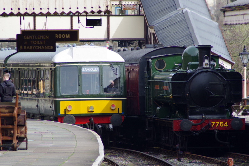 Class 108: With Pannier Tank no. 7754 at Llangollen Station on 12/04/24