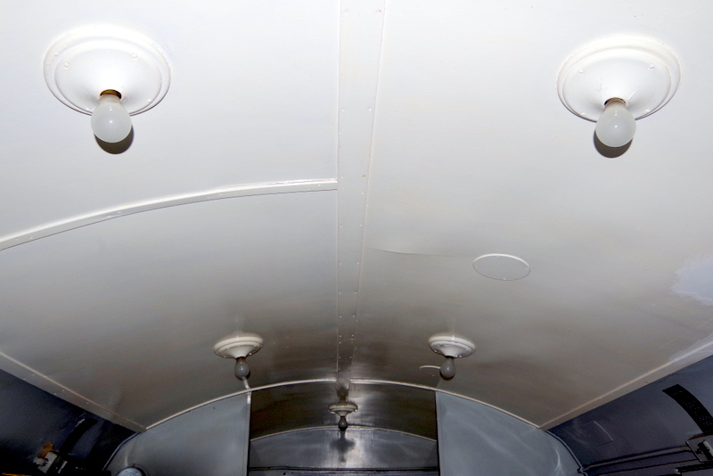 Class 104: Guard's ceiling of 50454 in the process of being cleaned