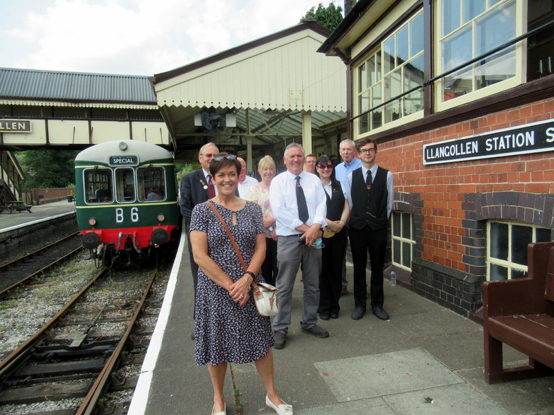 Dawn Boden (Deputy Minister for Art and Sport) with representatives of Llangollen Railway