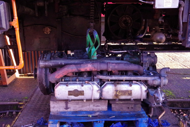 Class 109: Rebuilt no. 1 engine about to be lifted