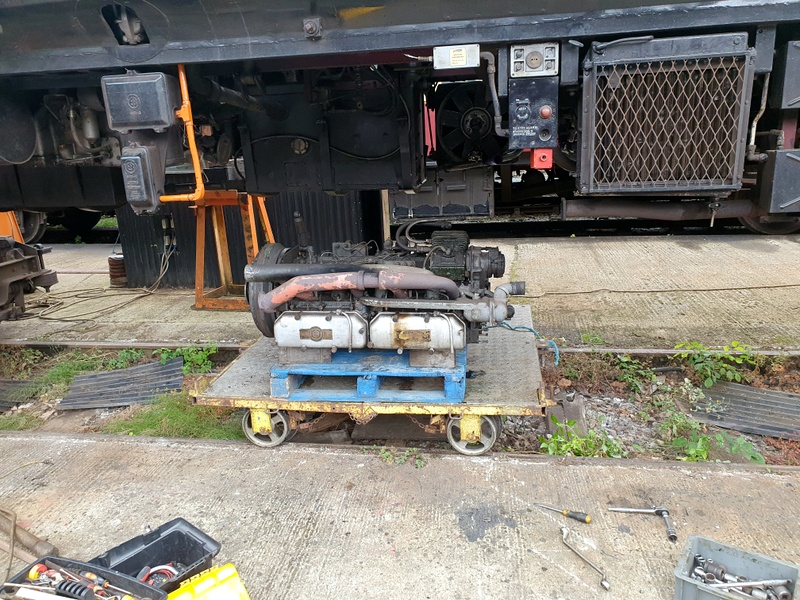 Class 109: No. 1 engine after being lowered on to a trolley