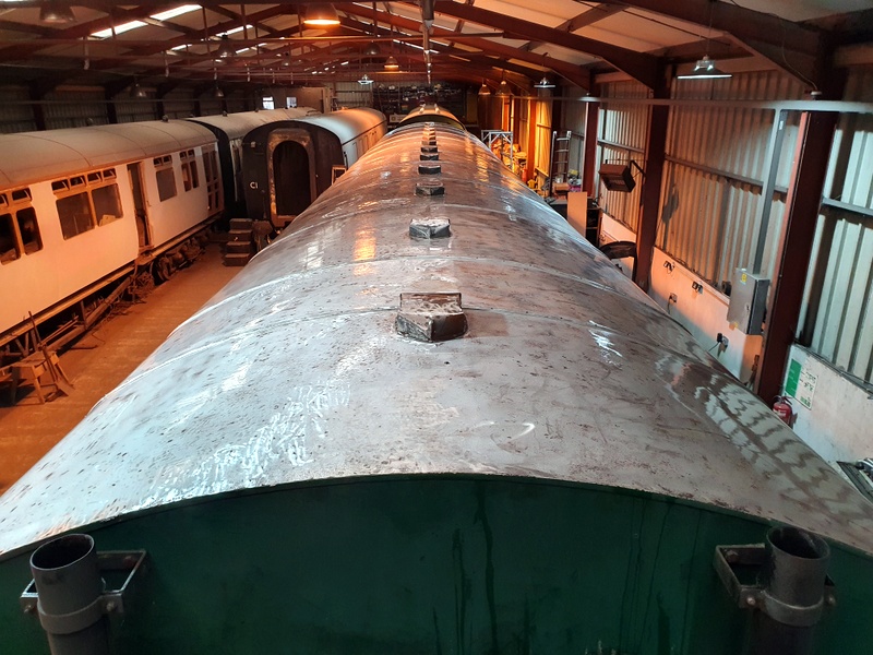 Class 109: The roof of 50416 after two days' worth of flapping and sanding