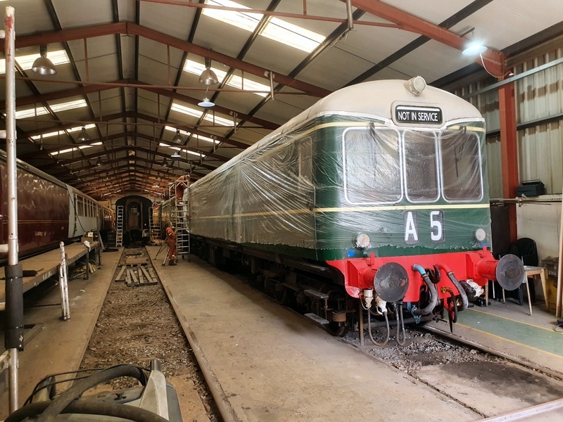 Class 109: 56171 wrapped up in readiness for work on the roof