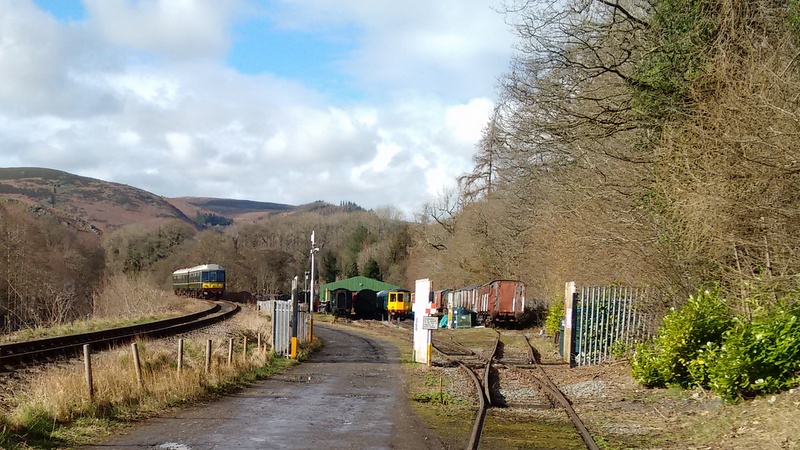 Class 108: Passing Pentrefelin with the 15.10 service to Carrog on Saturday 18/03/23