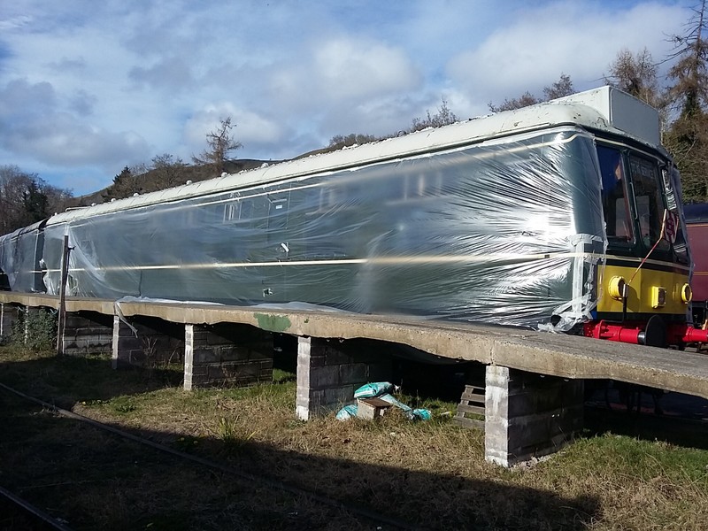 Class 108: Covered in plastic sheeting in readiness for roof blasting