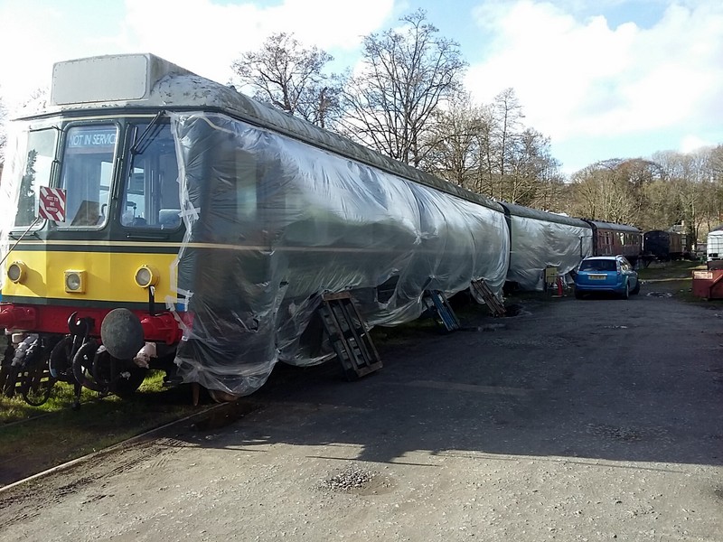 Class 108: Covered in plastic sheeting in readiness for roof blasting