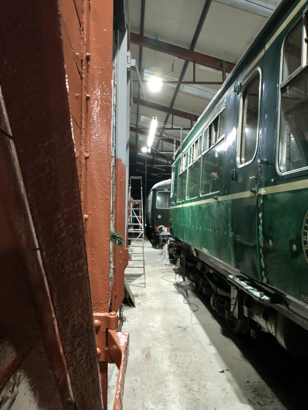 Wickham class 109 receiving bodywork repairs at Pentrefelin