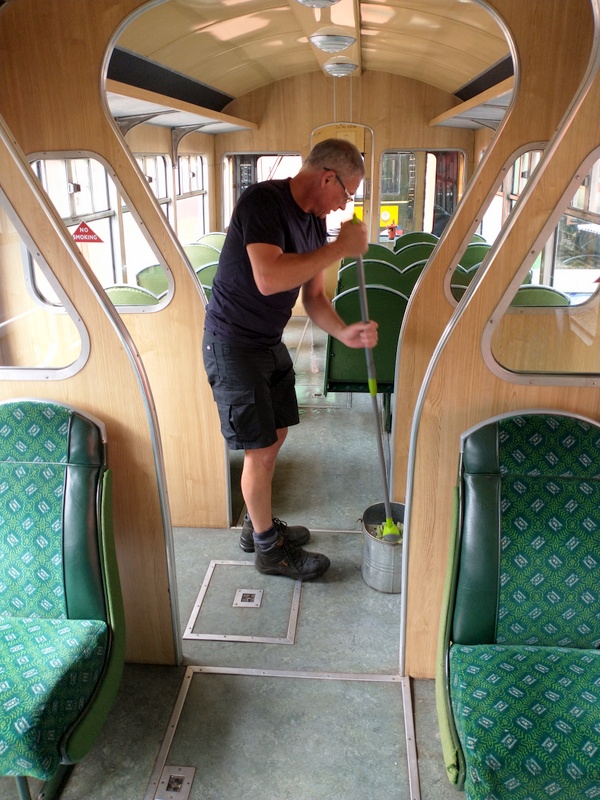 Mopping the floor of the class 109