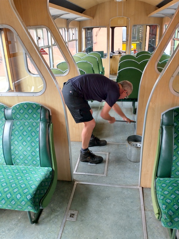 Mopping the floor of the class 109