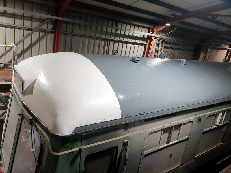 Class 108 56223: First coat of white resin and grey on the roof