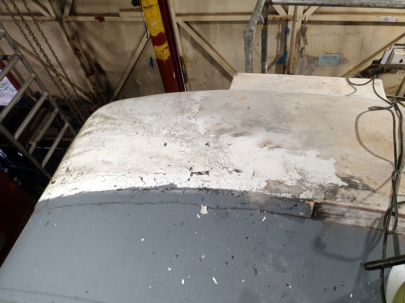 Class 108 trailer 56223 in need of roof repairs