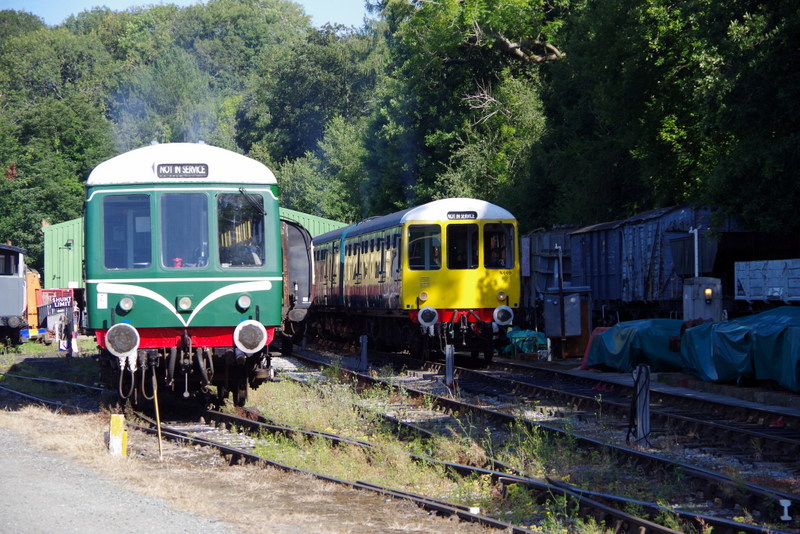 Class 108 and 104 vehicles at Pentrefelin