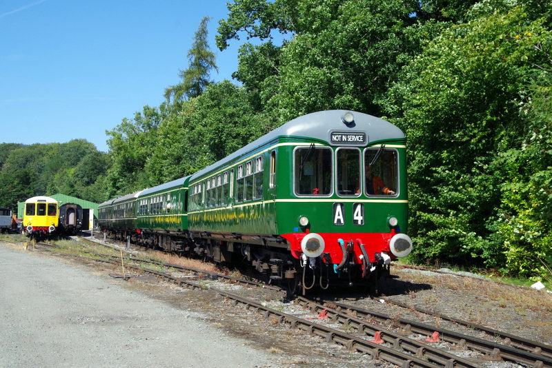 4-car Wickham class 109 and class 108 at Pentrefelin
