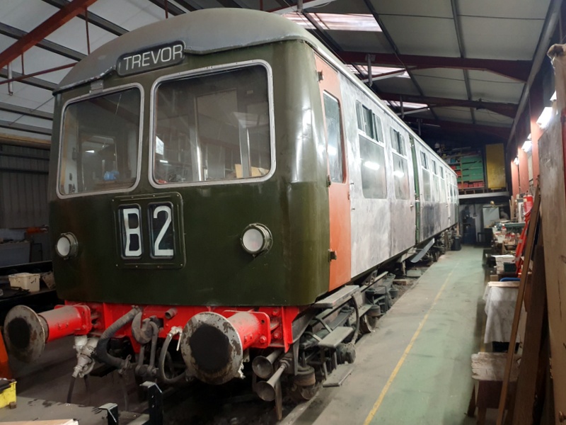 Class 105 no. 56456 in the shed at Pentrefelin