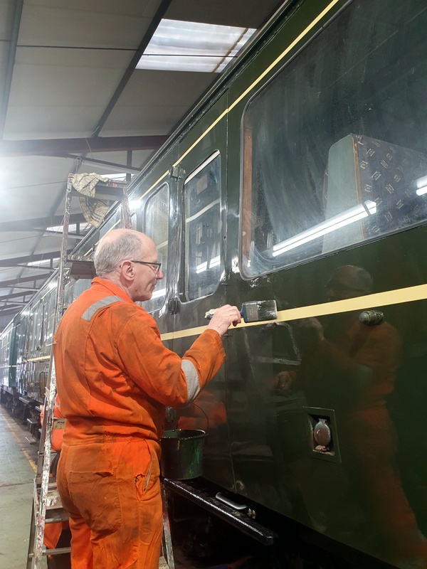 Class 127: Applying varnish to the secondman's side of 51618